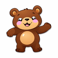 Joyful bear-24.jpg Cartoon Sticker