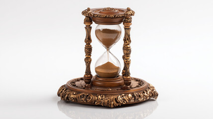 Antique hourglass time sand timer vintage countdown deadline concept hour glass old sandglass 100characters