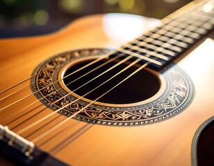 Fototapeta premium Close-up of a classical guitar