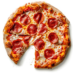 Pepperoni Pizza with Melted Cheese and Crispy Crust