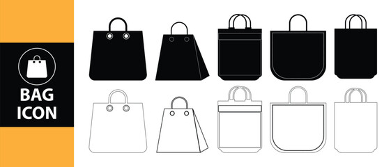 set of shopping bags icon, vector illustration.