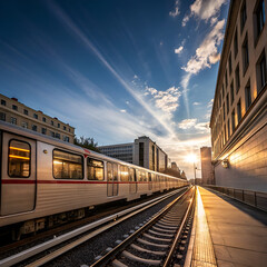 Fototapeta premium railway station at night