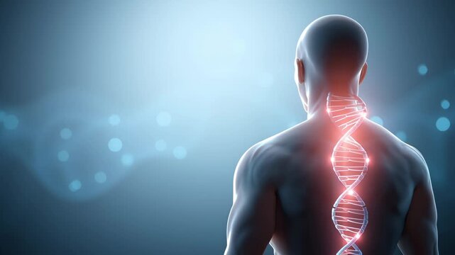 A conceptual close-up illustration representing decoding chromosomes and the science of longevity through cellular care.