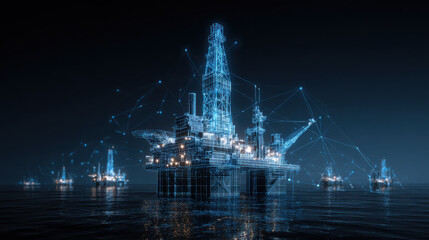 Digital oil rig technology network offshore industry energy marine construction engineering