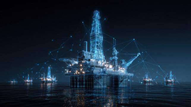 Digital oil rig technology network offshore industry energy marine construction engineering