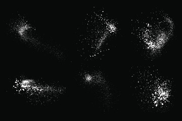 White collection of snowflakes falling transparent background design