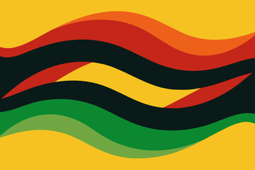 Pan African Color Waves with Glowing Text