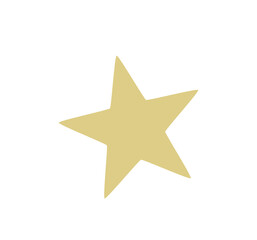 Obraz premium Flat gold star shape for ratings, reviews, awards, and decorative highlights