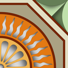 Italian ceramic tile pattern. Mediterranean porcelain pottery. Ethnic folk ornament.