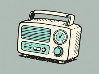 simple illustration old radio