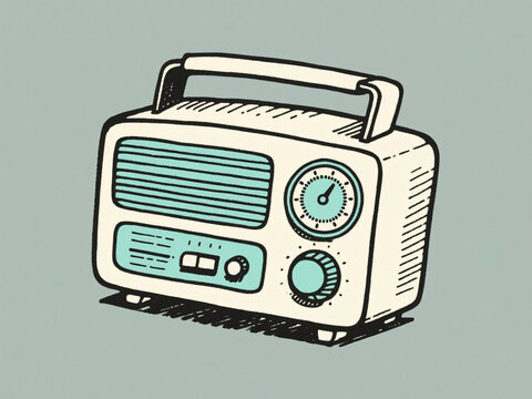 simple illustration old radio