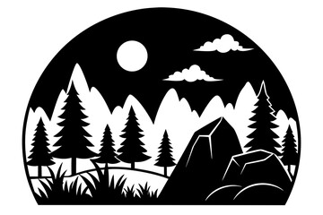 Vector illustration of a mountain landscape
