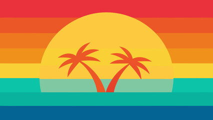 Colorful Summer Background with Retro Blur