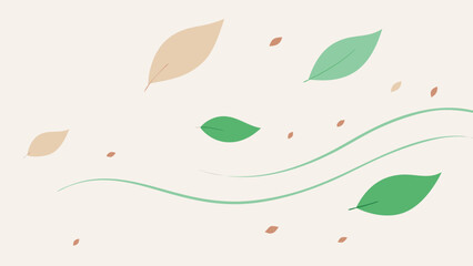 Floating Leaves and Breeze Lines on Pastel
