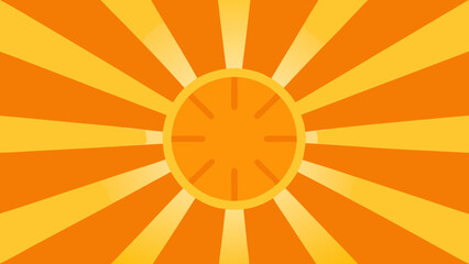 Sun Rays Bursting over Citrus Orange Background