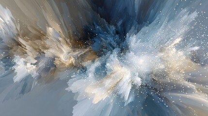 Ethereal Explosion of Light and Color, Featuring Swirling Brushstrokes and Sparkling Particles, Evoking a Sense of Wonder and Magic
