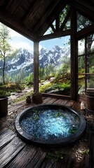 Mountain View Hot Tub Relaxation