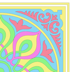 Italian ceramic tile pattern. Mediterranean porcelain pottery. Ethnic folk ornament.