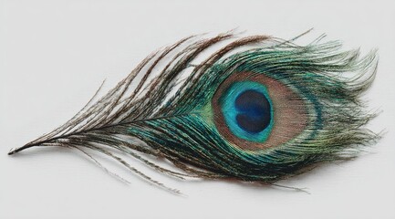 Peacock feather, vibrant colors, intricate pattern
