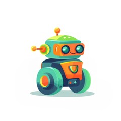 Fototapeta premium Toy robot illustration futuristic children's.