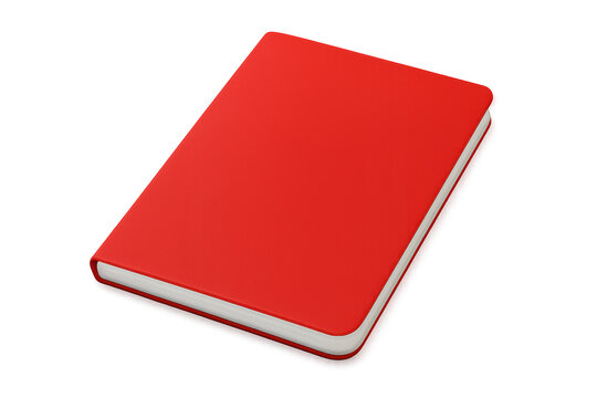 Bright Red Notebook on Transparent Background