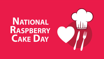 National Raspberry Cake Day web vector banner design illustration