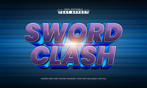 sword clash editable text effect with a king and knight text style