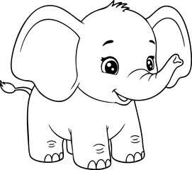 Obraz premium Baby Elephant Coloring Page