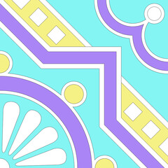 Italian ceramic tile pattern. Mediterranean porcelain pottery. Ethnic folk ornament.