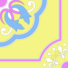 Italian ceramic tile pattern. Mediterranean porcelain pottery. Ethnic folk ornament.