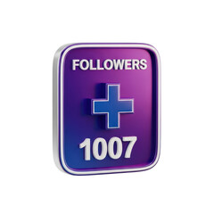 Fototapeta premium A social media follower count icon isolated on transparent background