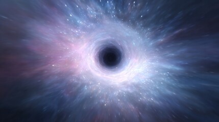 ブラックホール星雲が吸い込まれる宇宙中心