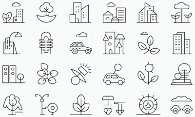 Fototapeta premium Cityscape and nature icons building skyscraper
