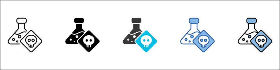Toxic Chemical Icon Pack Multistyle Illustration