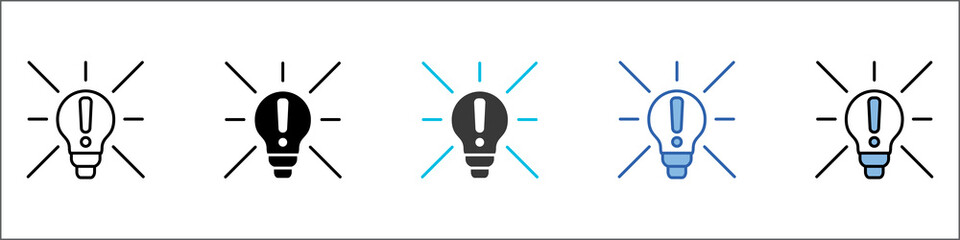 Light Pollution Icon Pack Multistyle Illustration