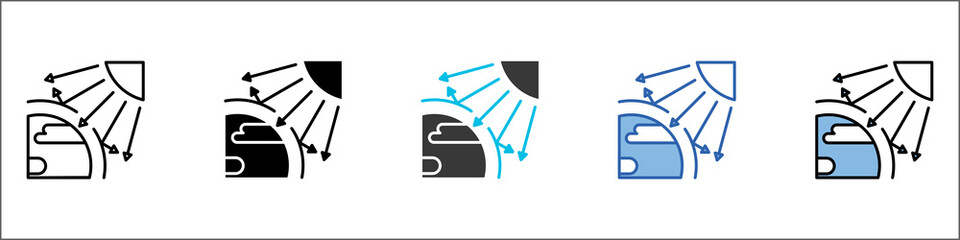 Ozone Layer Depletion Icon Pack Multistyle Illustration
