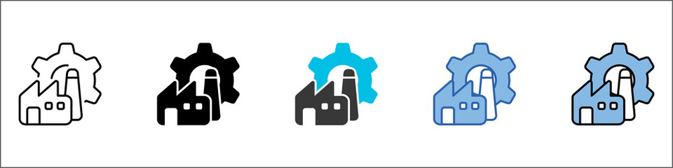 Industrialization Icon Pack Multistyle Illustration