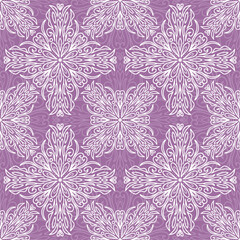 White flowers on a beautiful seamless purple