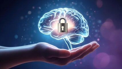 Brain held in hand, secure