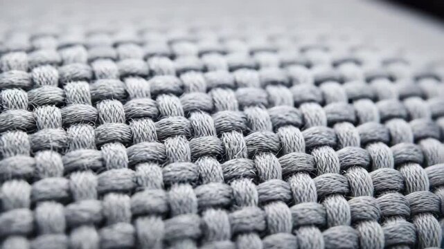 Gray woven fabric texture with soft yarn creating detailed textile