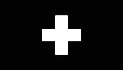 Obraz premium Black White Medical Cross Icon Set