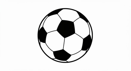 Obraz premium Simple Black and White Soccer Ball Illustration.
