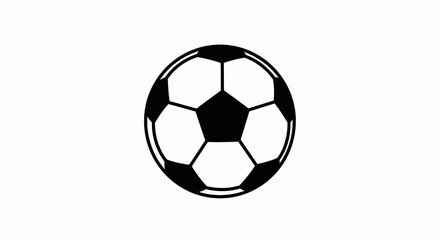 Fototapeta premium Classic Black and White Soccer Ball Icon on White Background.
