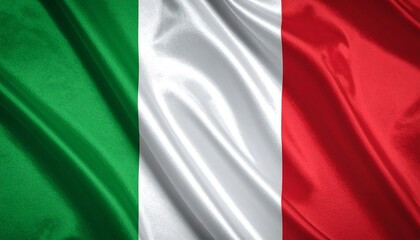 Obraz premium Italian national flag with three vertical bands—green, white, and red—evoking hope, faith, and love; fabric texture and waving folds add realism and pride to its symbolic presence.