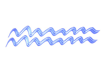 Electric blue wavy lines on transparent background