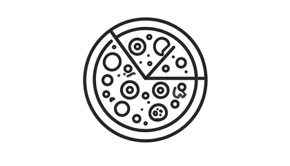 Fototapeta premium Simple line art pizza graphic