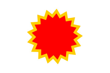 Red explosion shape with yellow jagged edges for sale, promotion, discount, stickers, posters, or alert badge