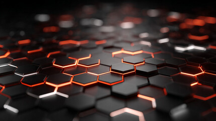 Fototapeta premium Digital Hexagon Abstract Background, Generative AI 