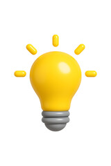 Creative 3D Idea Symbol Isolated on a Transparent Background