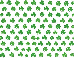 Green clover pattern on white